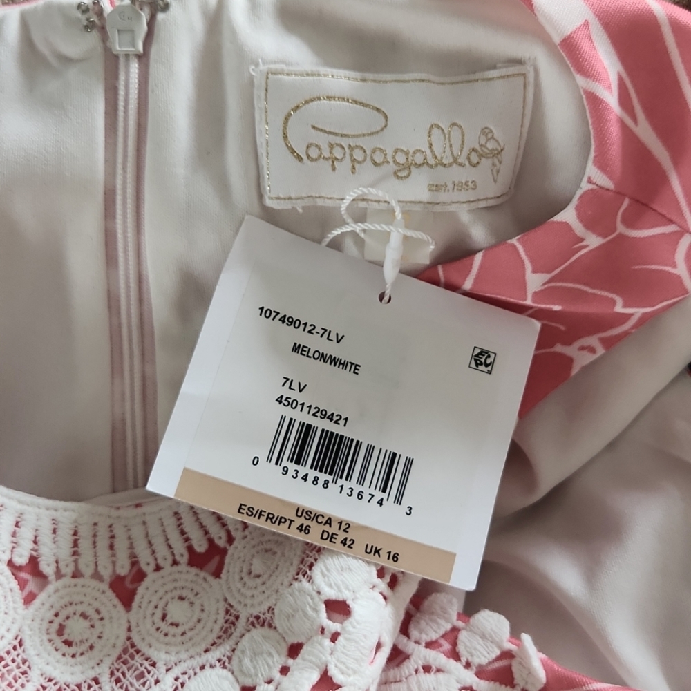 Pappagallo Pink and White Lace Yoke Floral Shift Dress - Picture 6 of 6
